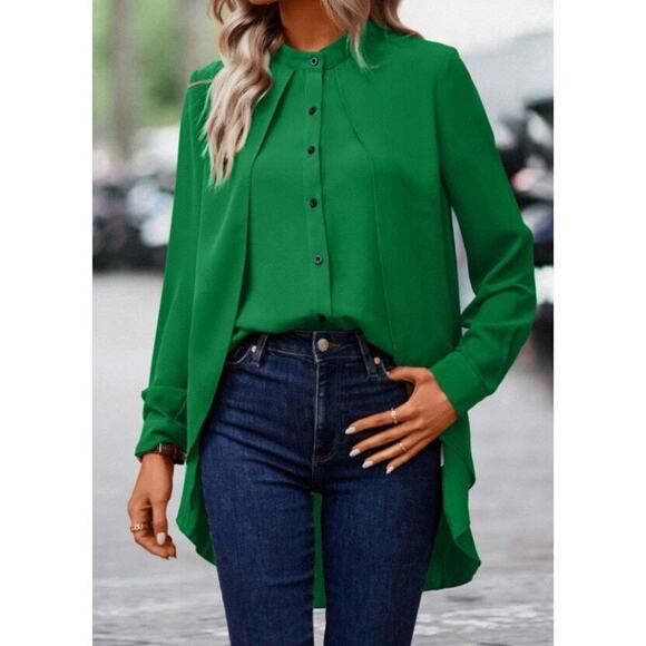 Designer Style Women's Blouse Size 4XL Shirt Relaxed Fit Office Siren Career - Picture 1 of 13
